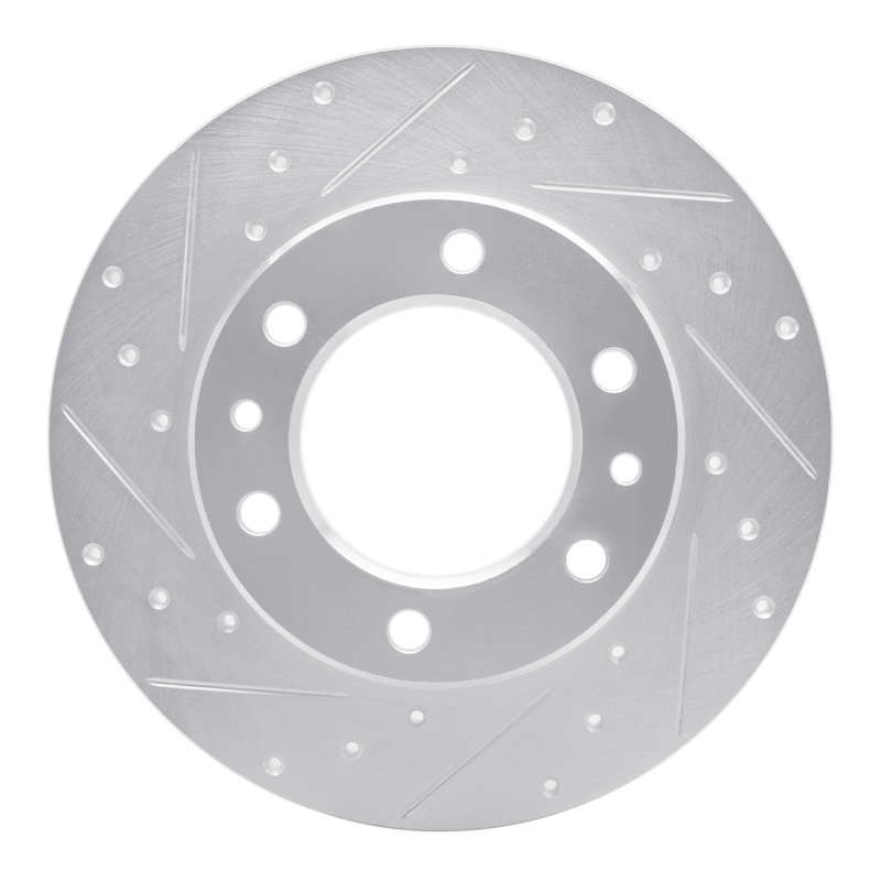 DFC 81-85 Toyota 4Runner Front Left Drilled & Slotted Silver Brake Rotor