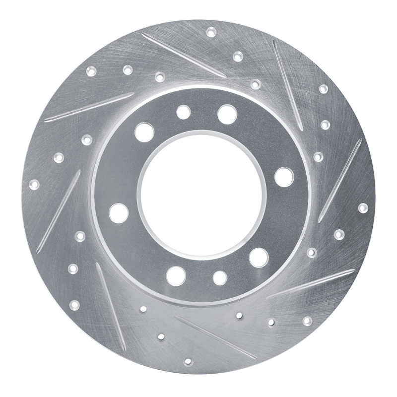 DFC 81-85 Toyota Pickup Front Right Drilled & Slotted Silver Brake Rotor