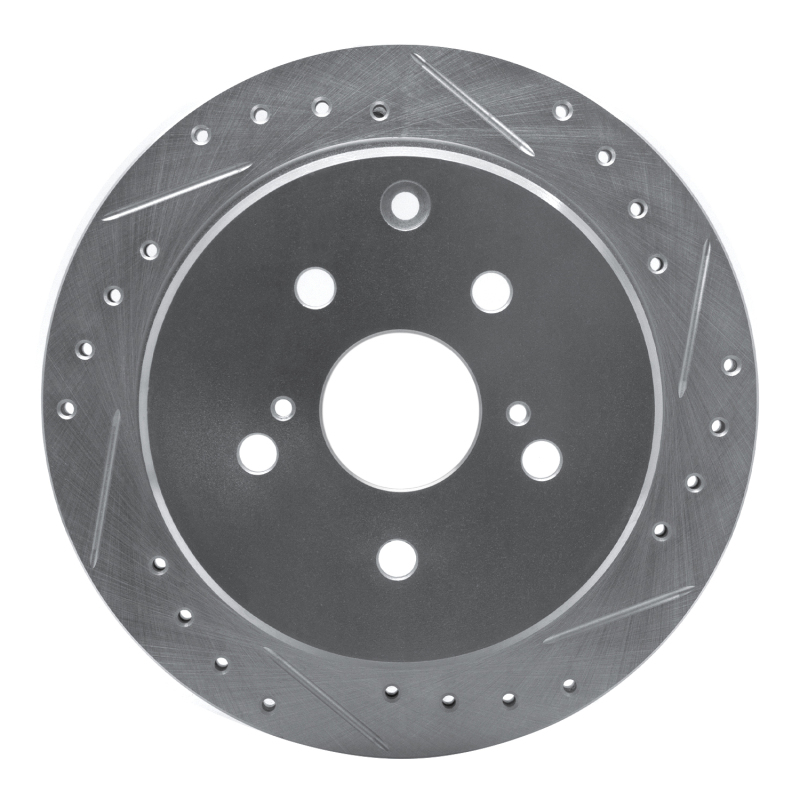 DFC 86-97 Toyota Previa Rear Right Drilled & Slotted Silver Brake Rotor