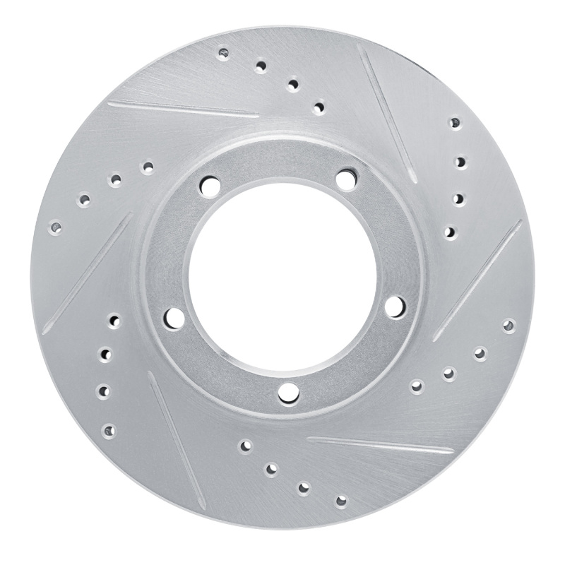 DFC 86-89 Toyota Van Front Right Drilled & Slotted Silver Brake Rotor