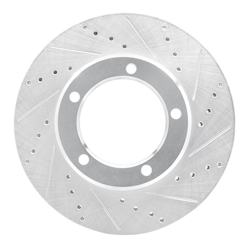 DFC 98-07 Lexus LX470 Front Right Drilled & Slotted Silver Brake Rotor