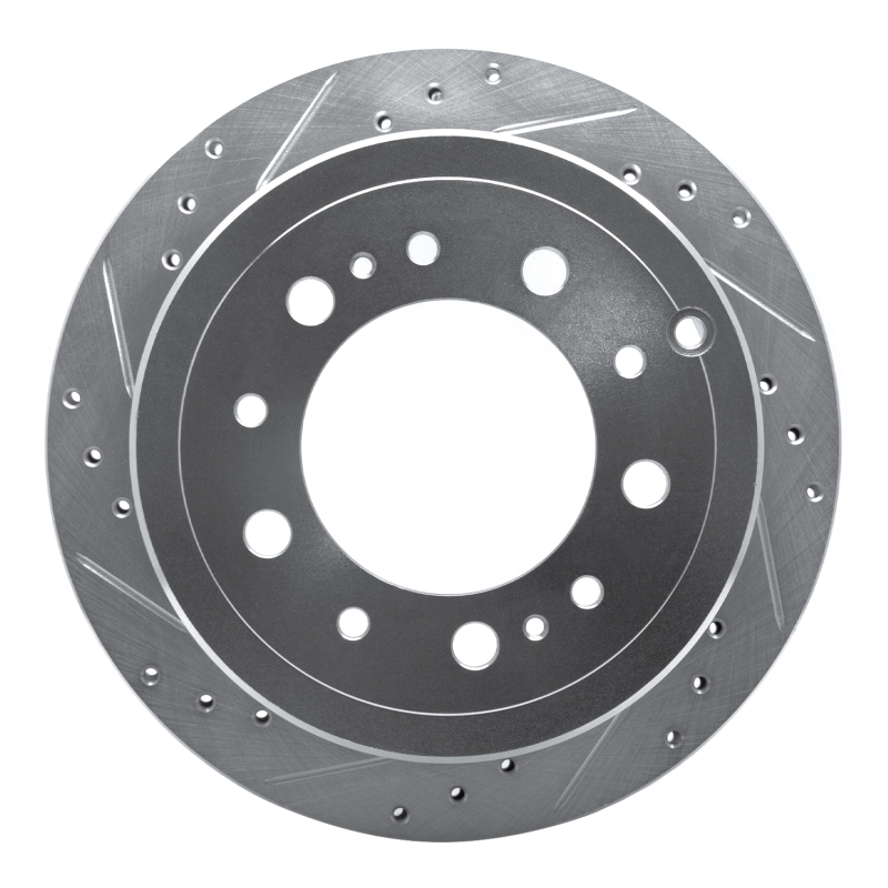 DFC 98-07 Lexus LX470 Rear Left Drilled & Slotted Silver Brake Rotor