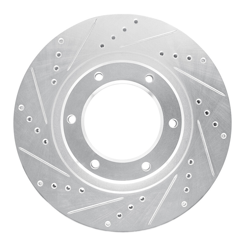 DFC 93-97 Lexus LX450 Front Left Drilled & Slotted Silver Brake Rotor