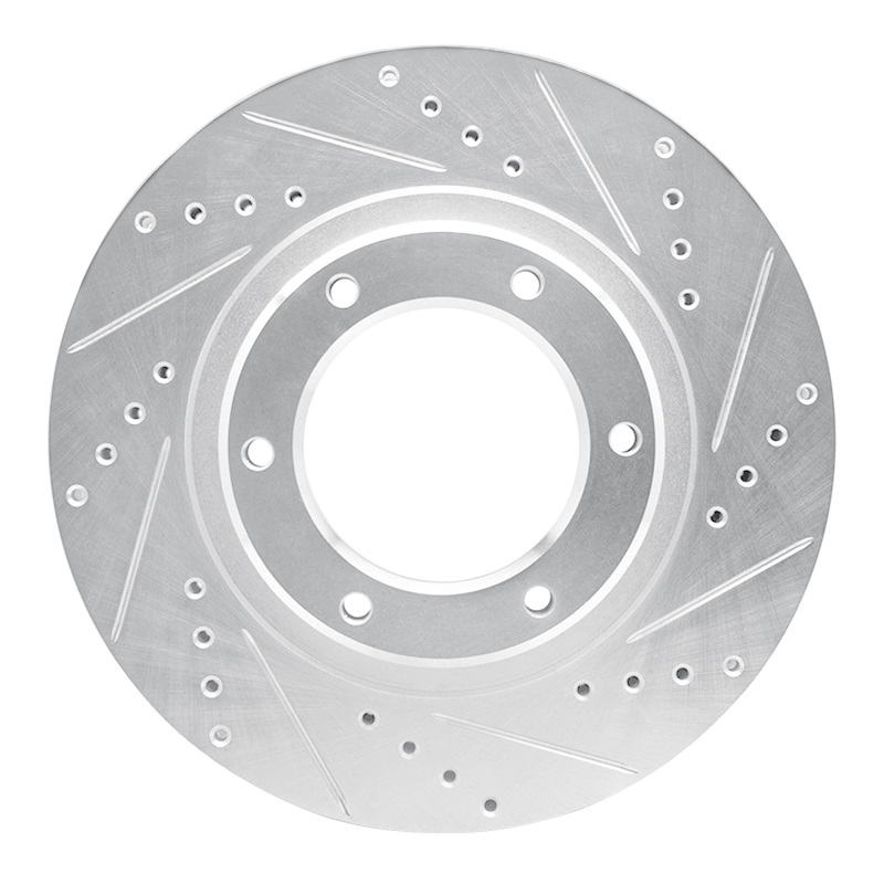 DFC 93-97 Lexus LX450 Front Right Drilled & Slotted Silver Brake Rotor
