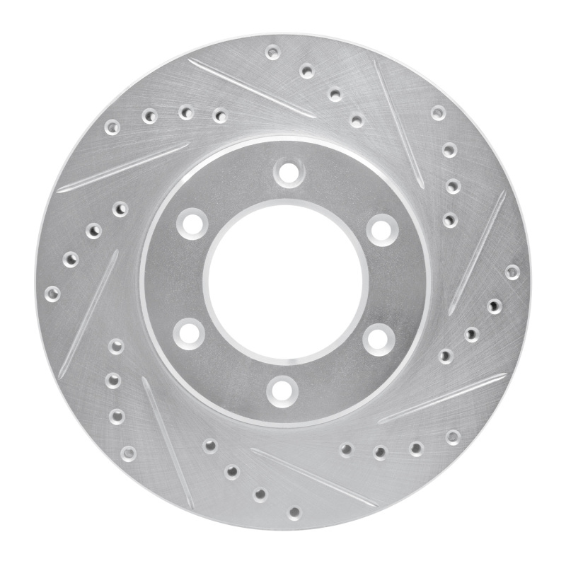 DFC 93-98 Toyota T100 Front Right Drilled & Slotted Silver Brake Rotor