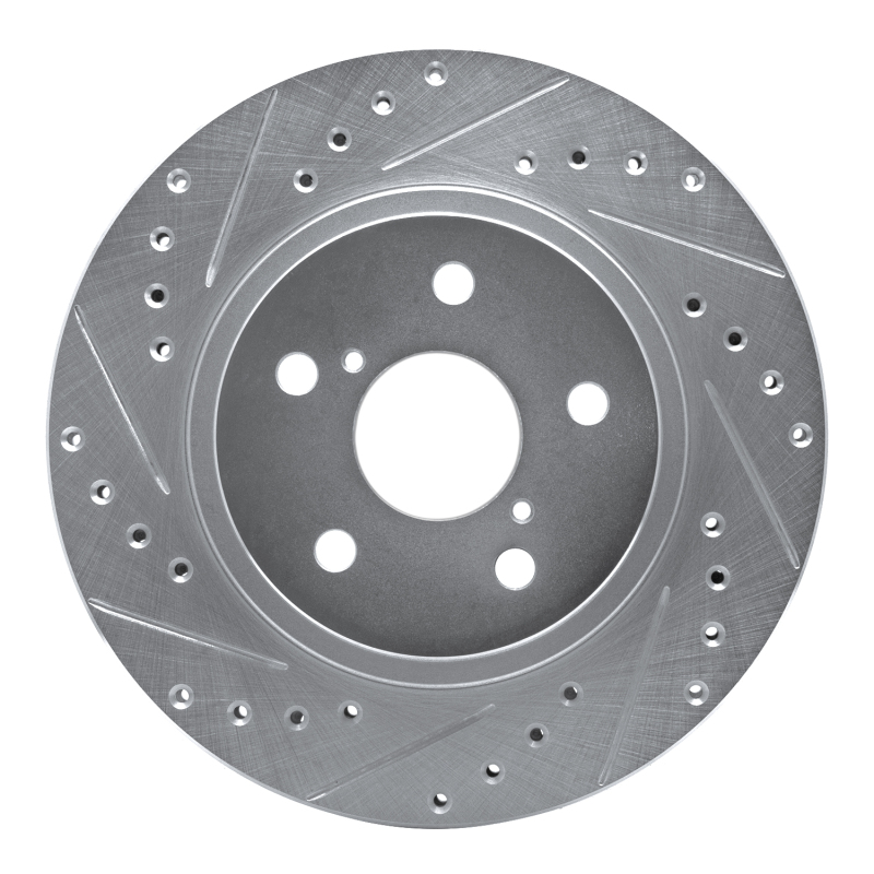 DFC 96-03 Toyota RAV4 Front Left Drilled & Slotted Silver Brake Rotor