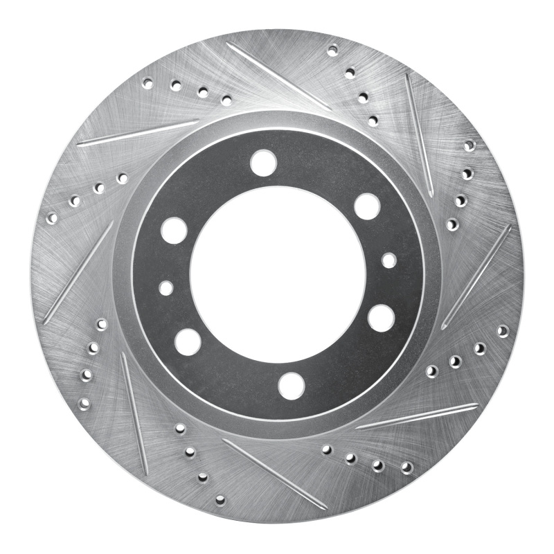 DFC 03-23 Toyota FJ Cruiser Front Right Drilled & Slotted Silver Brake Rotor