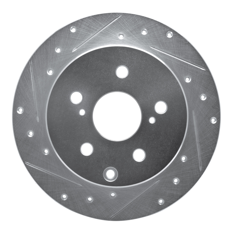 DFC 06-18 Lexus HS250H Rear Left Drilled & Slotted Silver Brake Rotor
