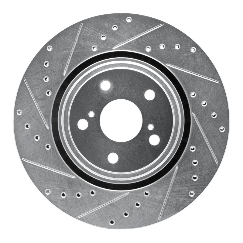 DFC 08-21 Lexus NX200T Front Left Drilled & Slotted Silver Brake Rotor