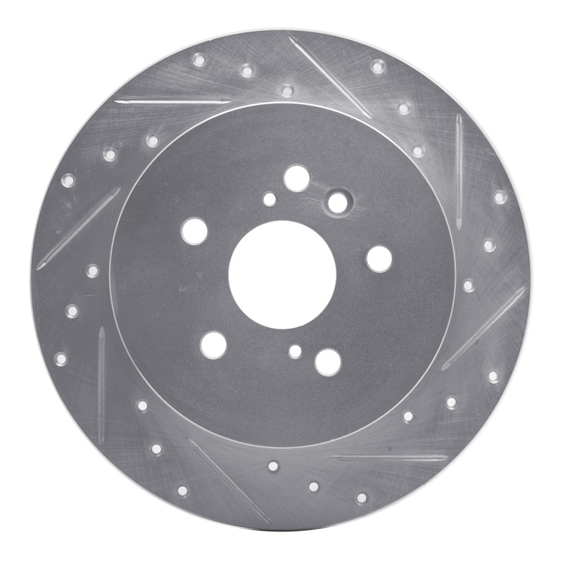 DFC 08-13 Toyota Highlander Rear Right Drilled & Slotted Silver Brake Rotor