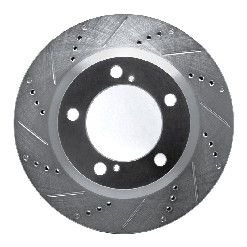 DFC 08-21 Lexus LX570 Front Left Drilled & Slotted Silver Brake Rotor