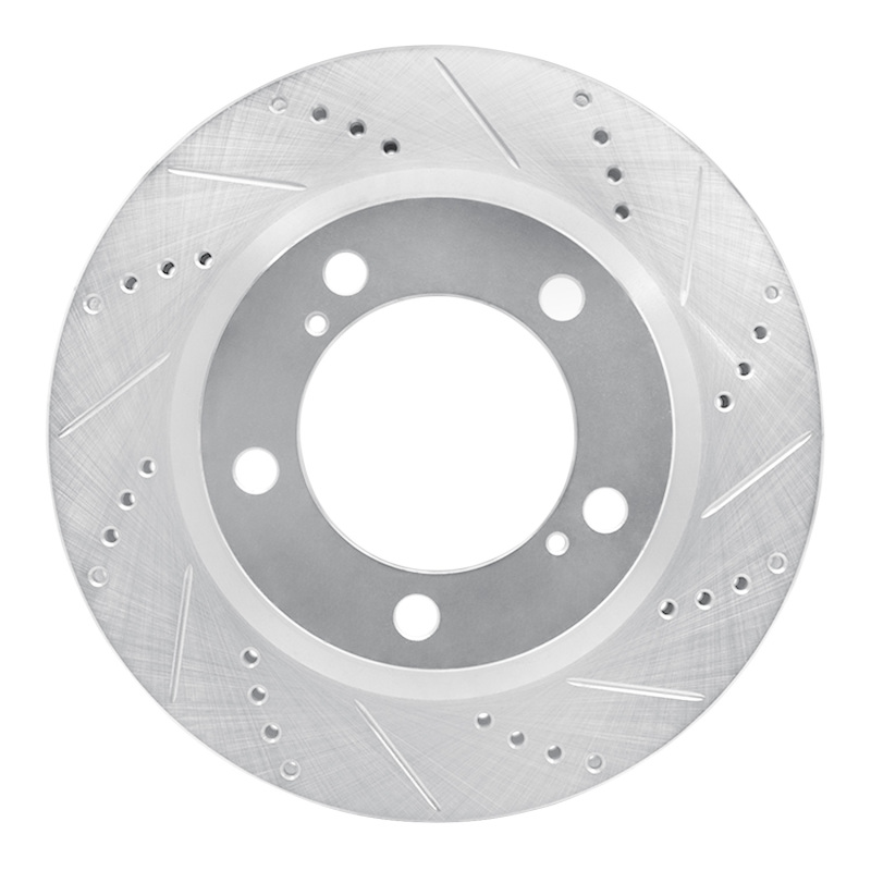 DFC 08-21 Lexus LX570 Front Right Drilled & Slotted Silver Brake Rotor
