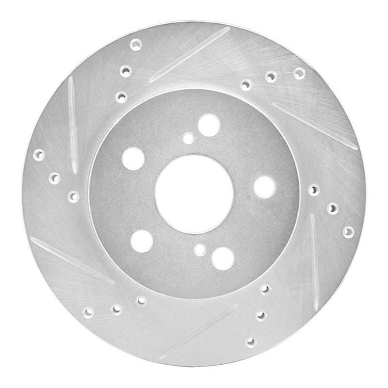 DFC 16-22 Toyota Prius Prime Front Left Drilled & Slotted Silver Brake Rotor