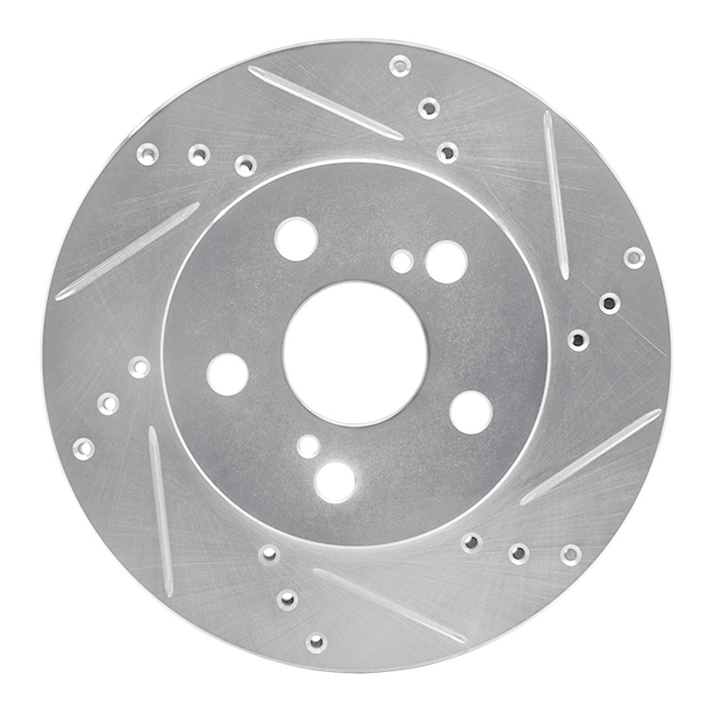 DFC 16-22 Toyota Prius Prime Front Right Drilled & Slotted Silver Brake Rotor