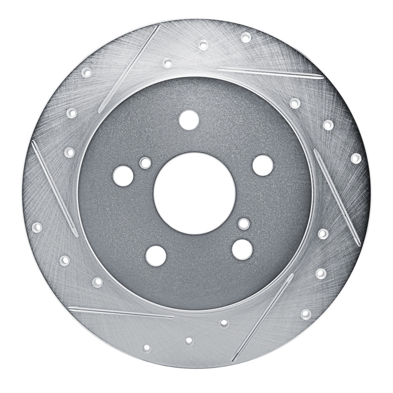 DFC 18-22 Toyota C-HR Rear Left Drilled & Slotted Silver Brake Rotor