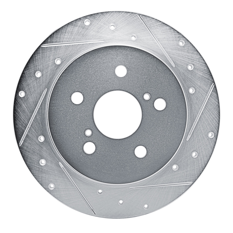 DFC 18-22 Toyota C-HR Rear Right Drilled & Slotted Silver Brake Rotor
