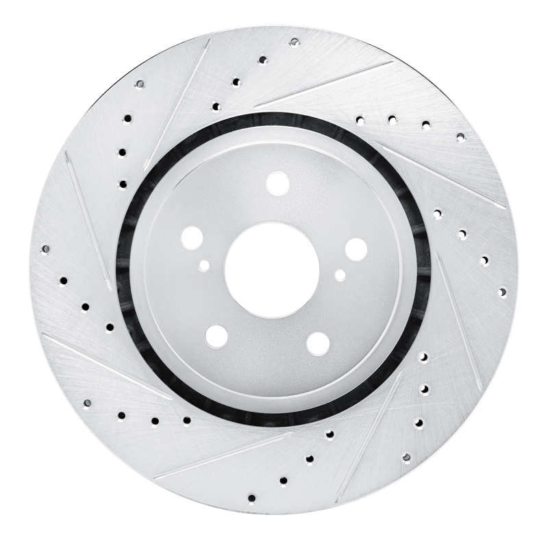 DFC 21-25 Toyota RAV4 Prime (Plug-in Hybrid) Front Left Drilled & Slotted Silver Brake Rotor