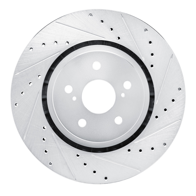 DFC 21-25 Toyota RAV4 Prime (Plug-in Hybrid) Front Right Drilled & Slotted Silver Brake Rotor