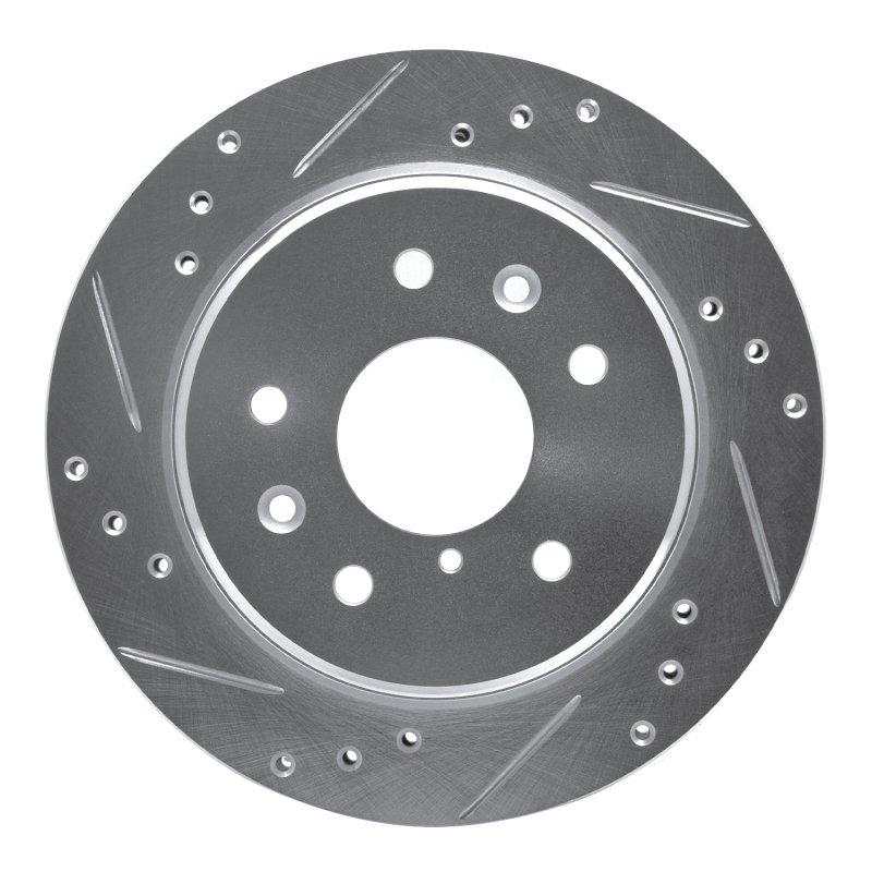 DFC 86-91 Mazda RX-7 Rear Left Drilled & Slotted Silver Brake Rotor