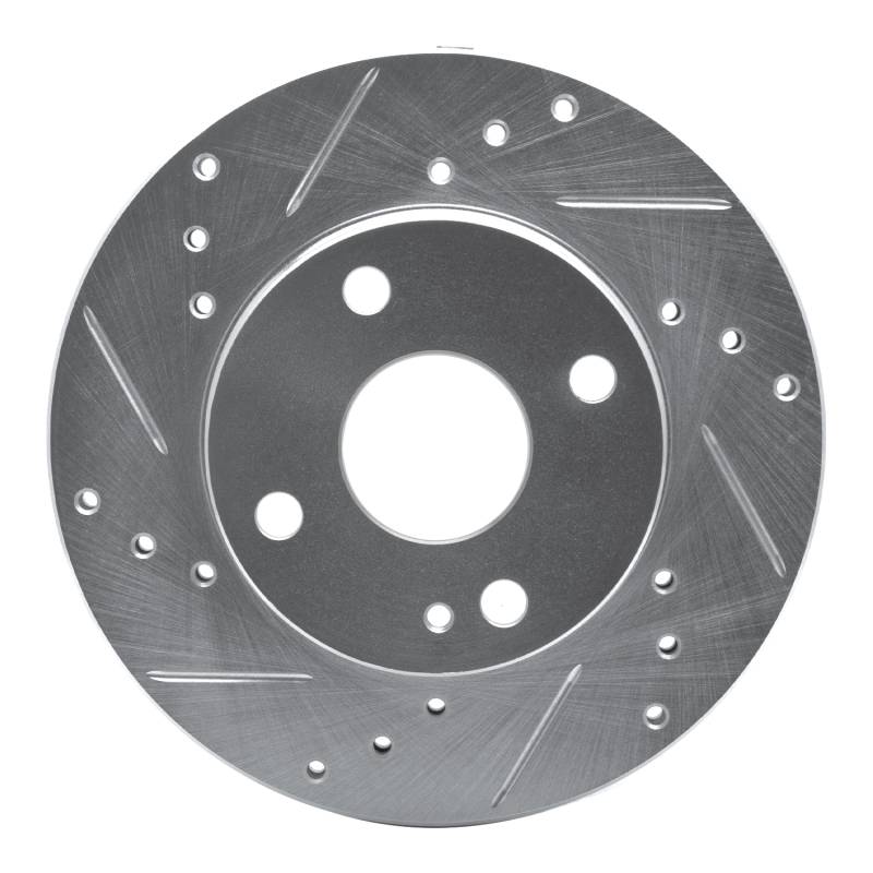 DFC 90-93 Mazda Miata Front Left Drilled & Slotted Silver Brake Rotor