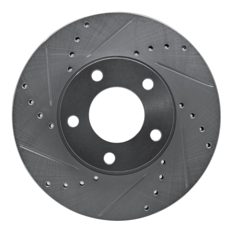 DFC 04-13 Mazda 3 Front Left Drilled & Slotted Silver Brake Rotor