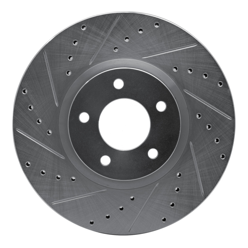 DFC 07-13 Mazda 3 Front Left Drilled & Slotted Silver Brake Rotor