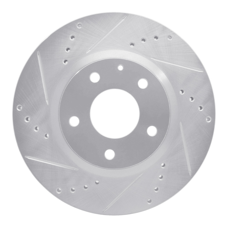 DFC 14-24 Mazda 3 Front Left Drilled & Slotted Silver Brake Rotor