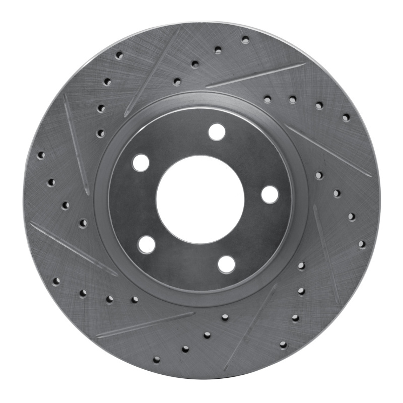 DFC 04-15 Mazda 3 Front Left Drilled & Slotted Silver Brake Rotor