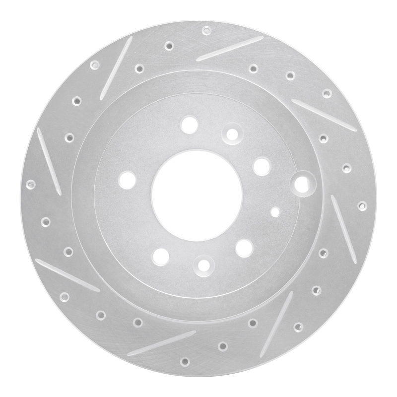 DFC 07-12 Ford Edge Rear Left Drilled & Slotted Silver Brake Rotor