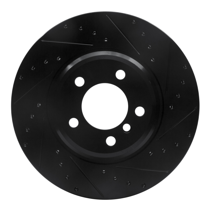 DFC 02-08 BMW 760i Front Right Drilled & Slotted Black Brake Rotor