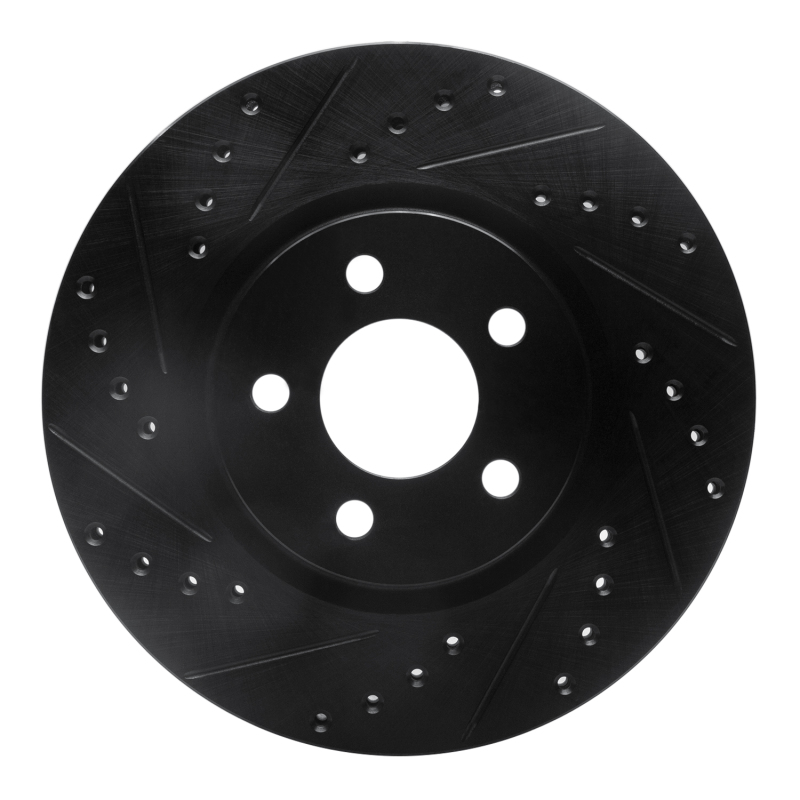 DFC 03-09 Chrysler PT Cruiser Front Left Drilled & Slotted Black Brake Rotor