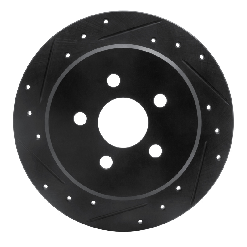 DFC 03-10 Chrysler PT Cruiser Rear Left Drilled & Slotted Black Brake Rotor
