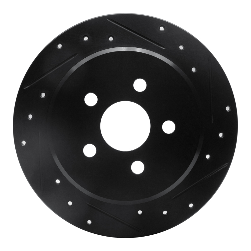 DFC 03-10 Chrysler PT Cruiser Rear Right Drilled & Slotted Black Brake Rotor