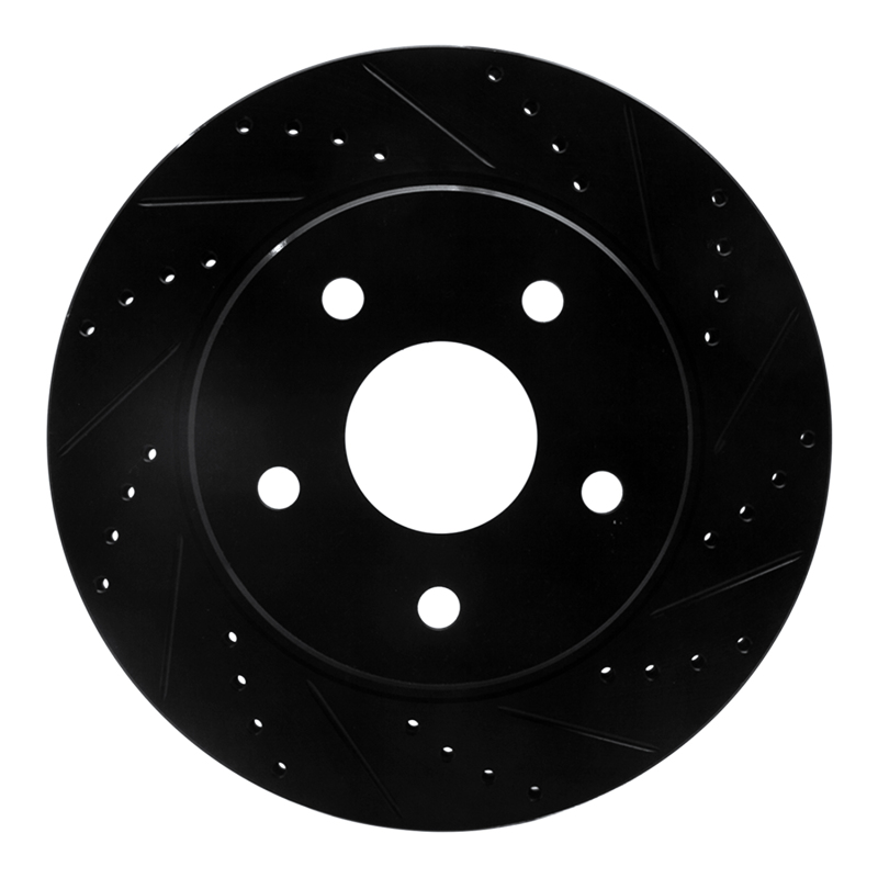 DFC 02-24 Chrysler Aspen Front Right Drilled & Slotted Black Brake Rotor