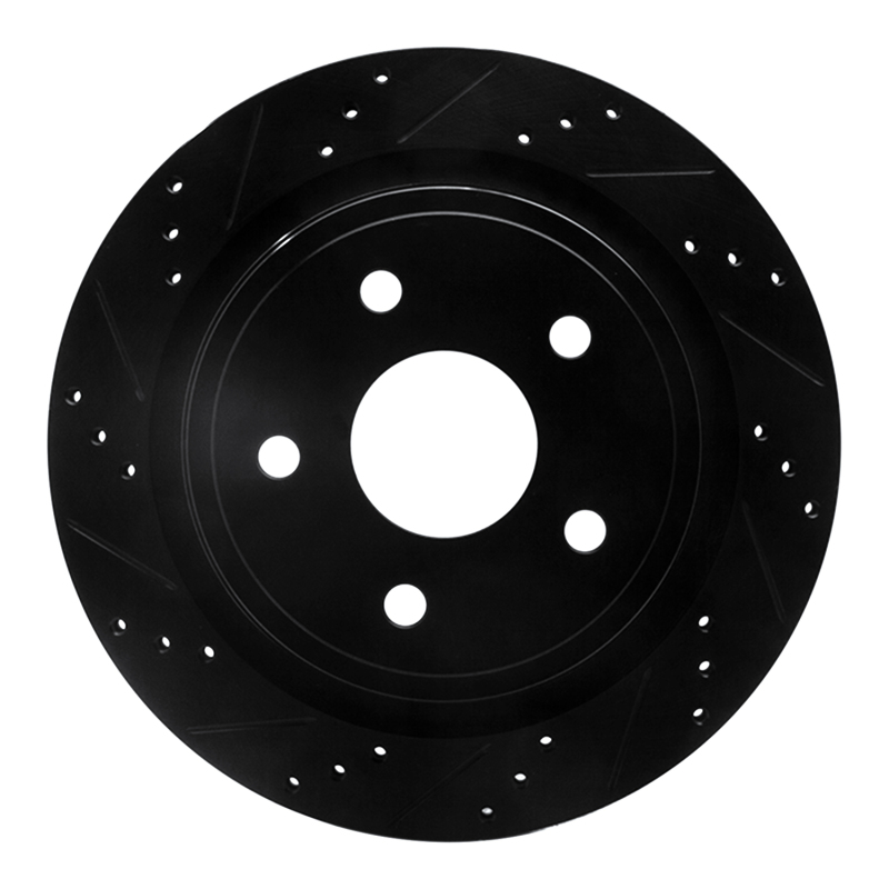DFC 02-24 Chrysler Aspen Rear Left Drilled & Slotted Black Brake Rotor