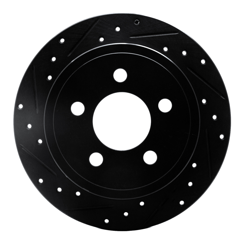 DFC 03-07 Jeep Wrangler Rear Left Drilled & Slotted Black Brake Rotor