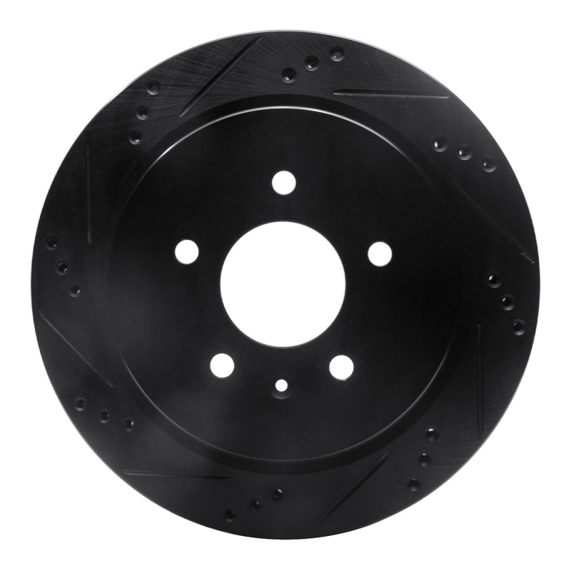 DFC 03-11 Cadillac CTS Rear Left Drilled & Slotted Black Brake Rotor