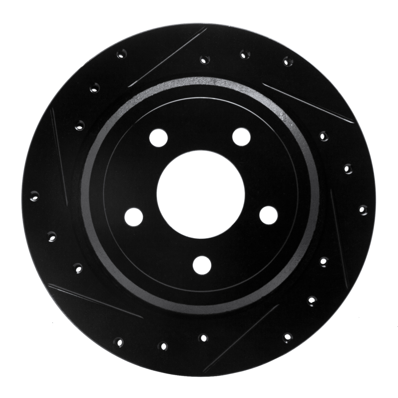 DFC 03-11 Ford Crown Victoria Rear Left Drilled & Slotted Black Brake Rotor