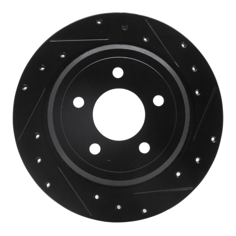 DFC 03-11 Ford Crown Victoria Rear Right Drilled & Slotted Black Brake Rotor