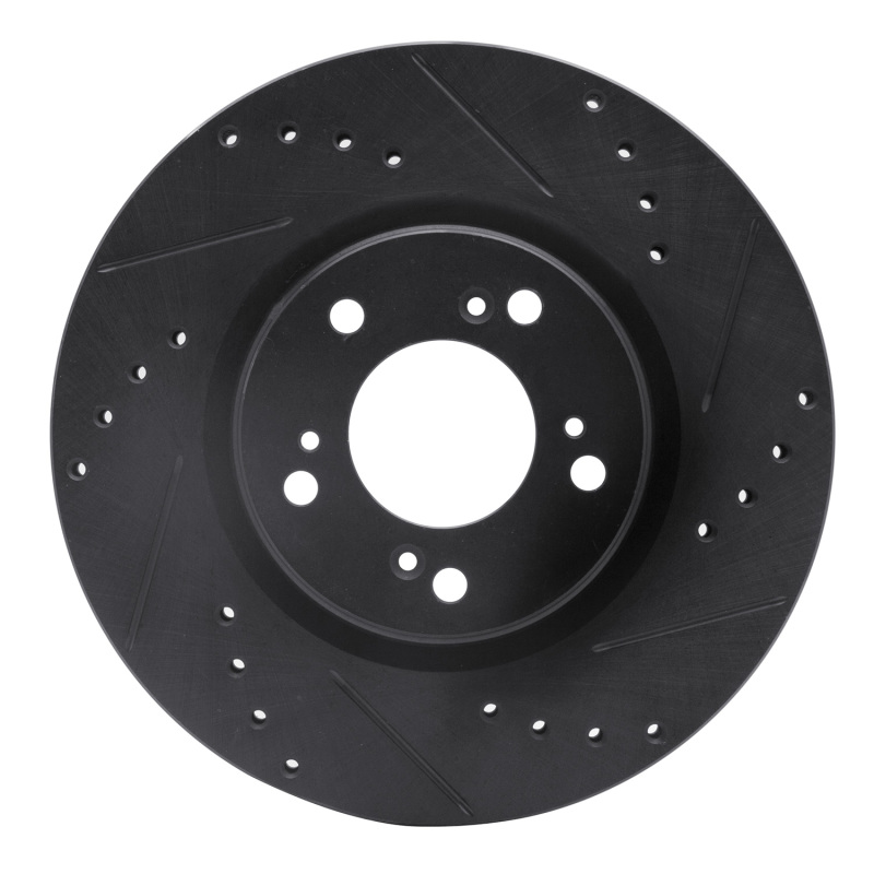 DFC 00-09 Honda S2000 Front Right Drilled & Slotted Black Brake Rotor