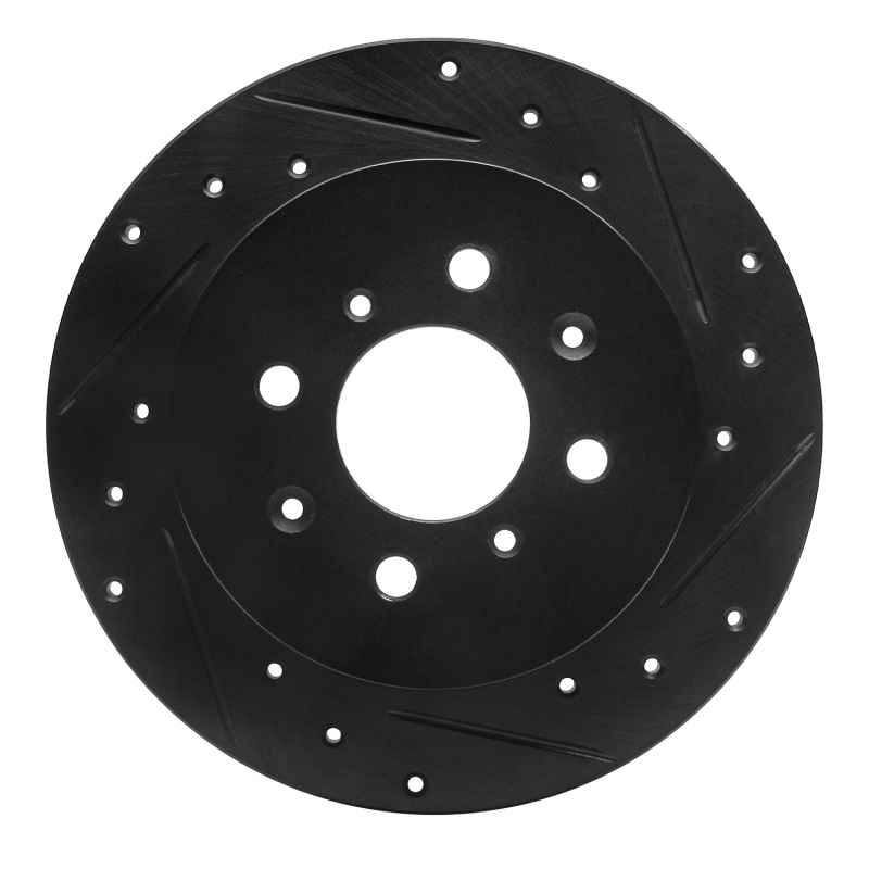 DFC 01-05 Acura EL Rear Right Drilled & Slotted Black Brake Rotor