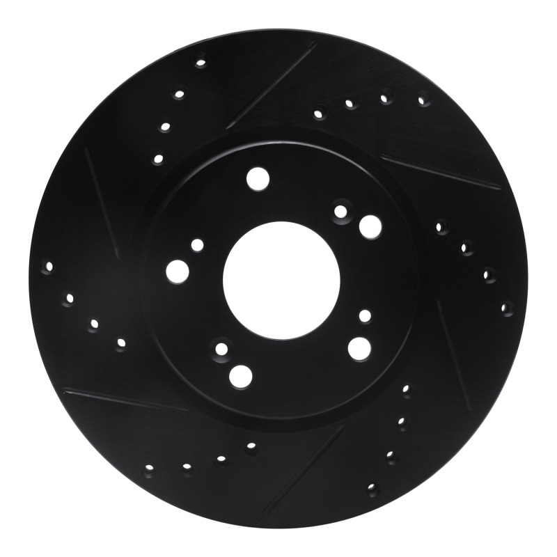 DFC 03-17 Acura ILX Front Left Drilled & Slotted Black Brake Rotor