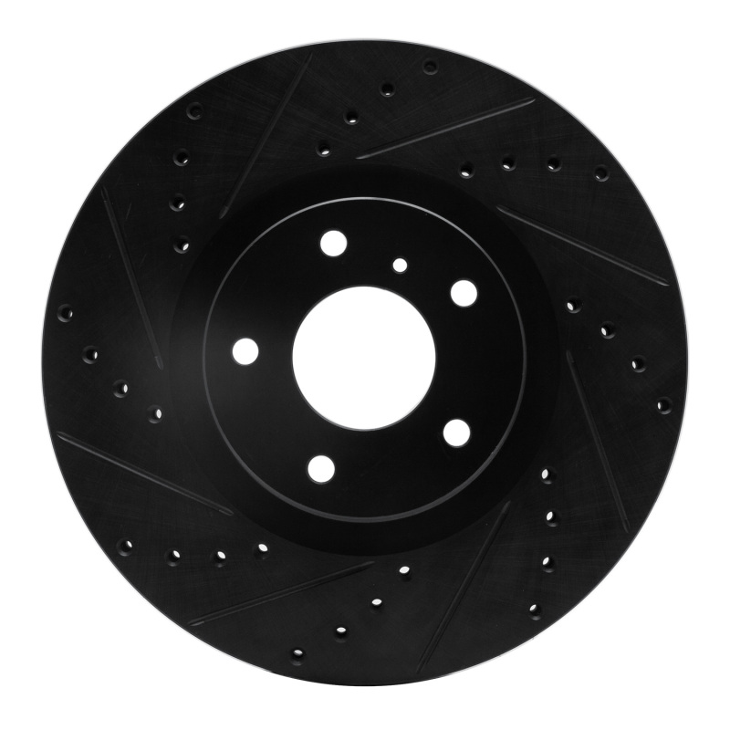 DFC 03-23 Infiniti FX45 Front Left Drilled & Slotted Black Brake Rotor