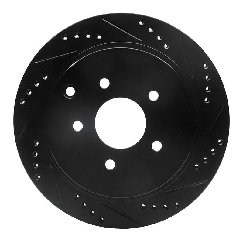 DFC 03-24 Infiniti Q50 Rear Right Drilled & Slotted Black Brake Rotor