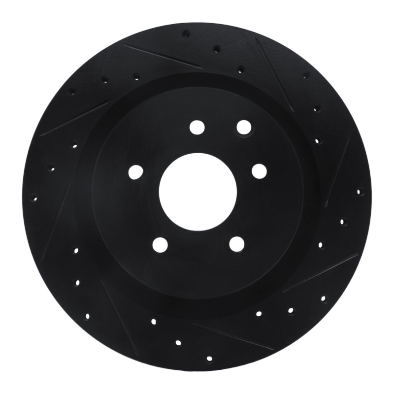 DFC 03-08 Infiniti G35 Rear Right Drilled & Slotted Black Brake Rotor