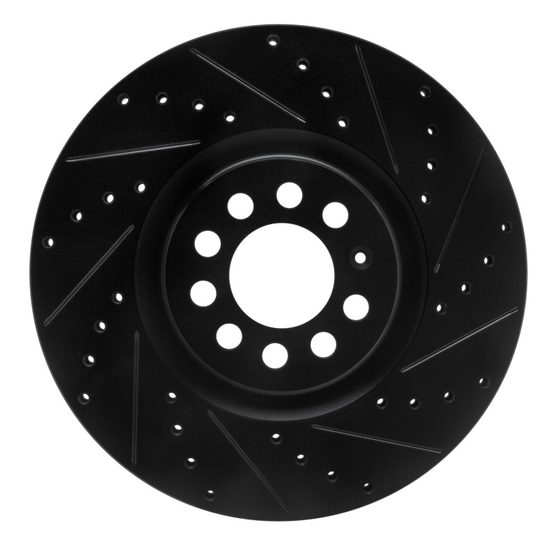 DFC 00-06 Audi TT Front Right Drilled & Slotted Black Brake Rotor