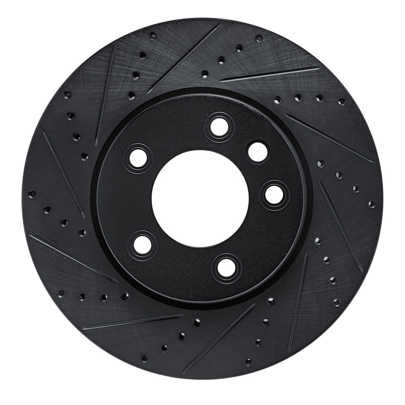 DFC 03-18 Porsche Cayenne Left Front Drilled & Slotted Black Brake Rotor