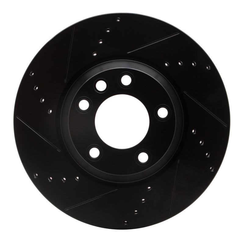 DFC 03-15 Audi Q7 Right Front Drilled & Slotted Black Brake Rotor