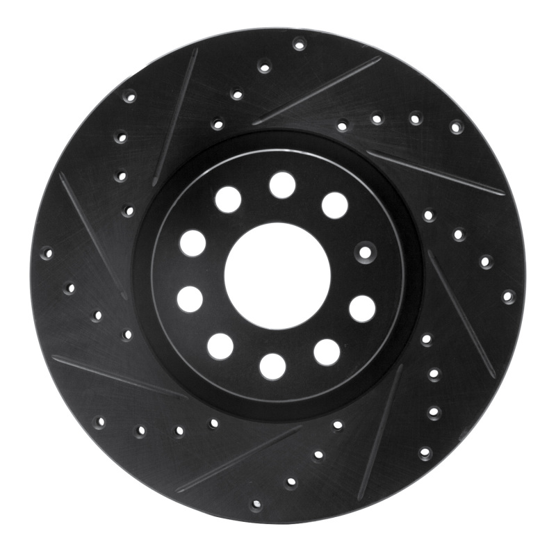 DFC 05-25 Audi TT Front Left Drilled & Slotted Black Brake Rotor