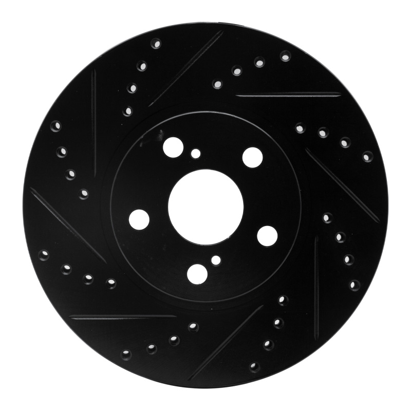 DFC 00-10 Pontiac Vibe Front Left Drilled & Slotted Black Brake Rotor